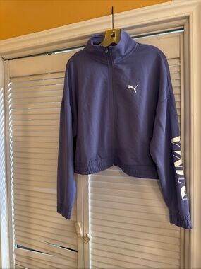 Puma Lavender Zip Cropped Track Jacket
